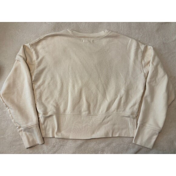 Madewell Womens Crewneck Rainbow Inset Crop Sweatshirt Cream Medium - Picture 4 of 6